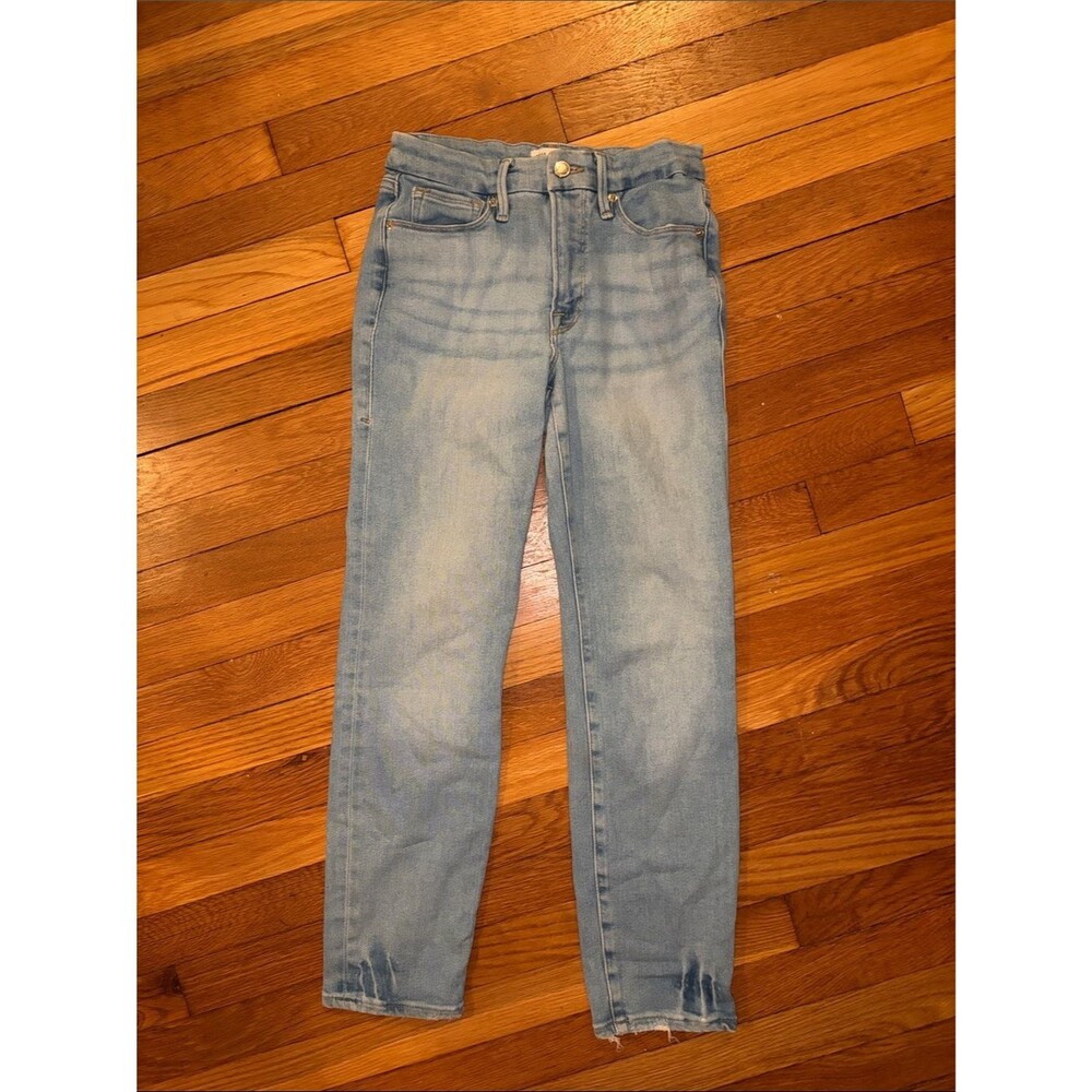 Good American High Rise Slim Straight/Cigarette Jeans - Light Wash Size 4 (27)